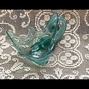 Hand blown glass dish